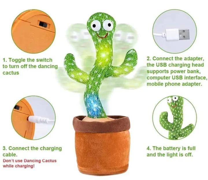 Dancing Cactus Toy – Rechargeable & Interactive Fun