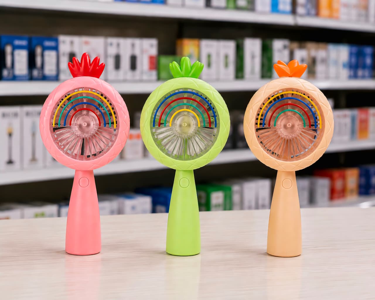 Rainbow LED Mini Fan β USB Rechargeable Handheld Fan